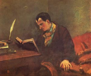 Retrato de Charles Baudelaire, por Gustave Courbet, 1848-1849, óleo sobre tela.
