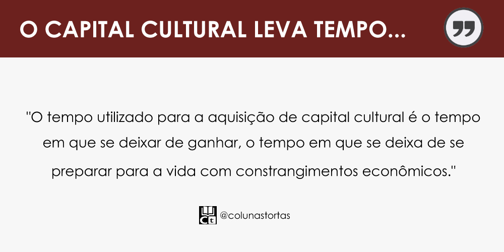 O capital cultural leva tempo para ser incorporado