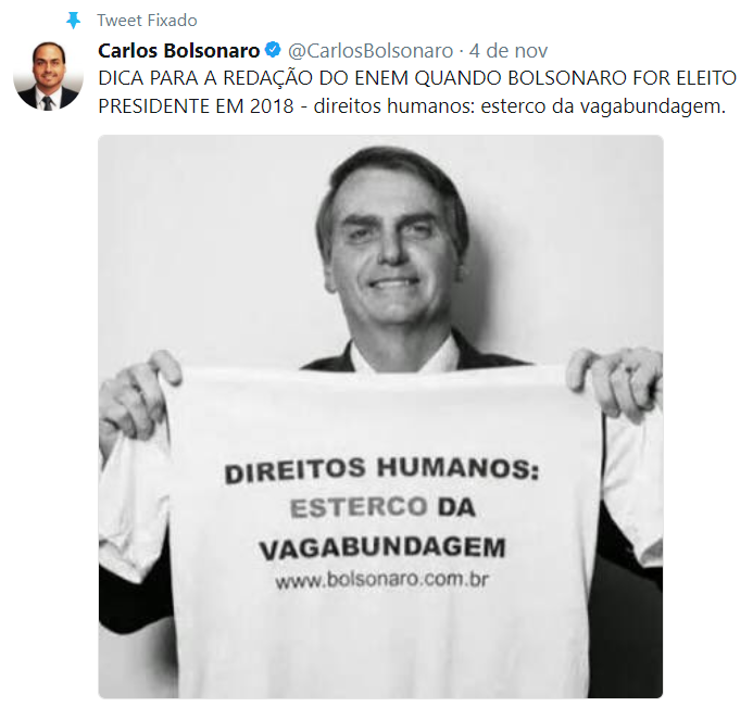 Bolsonaro: direitos humanos, esterco da vagabundagem