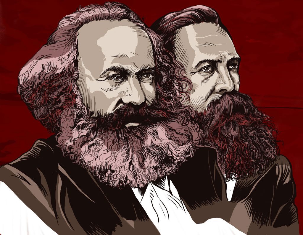 Busto de Karl Marx e Friedrich Engels